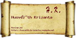 Husvéth Krizanta névjegykártya
